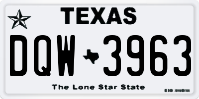 TX license plate DQW3963
