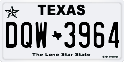 TX license plate DQW3964