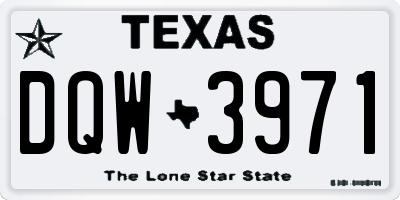 TX license plate DQW3971