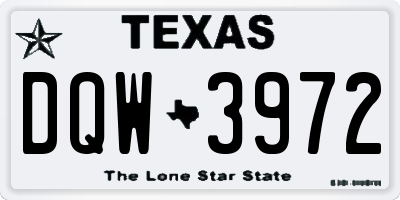 TX license plate DQW3972