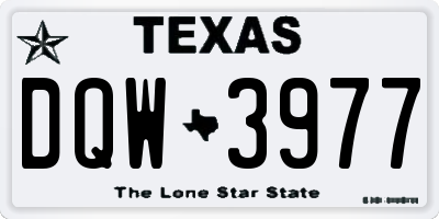 TX license plate DQW3977