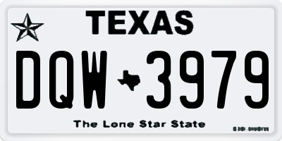 TX license plate DQW3979