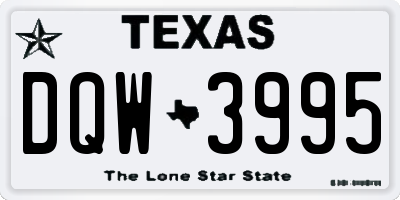 TX license plate DQW3995