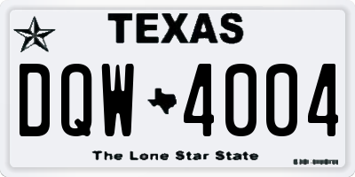 TX license plate DQW4004