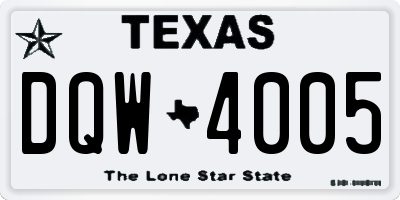 TX license plate DQW4005