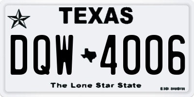 TX license plate DQW4006