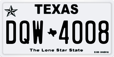 TX license plate DQW4008