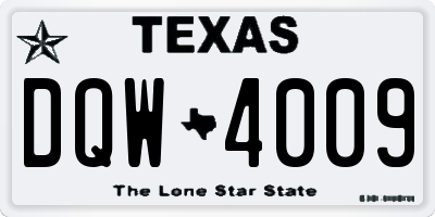 TX license plate DQW4009
