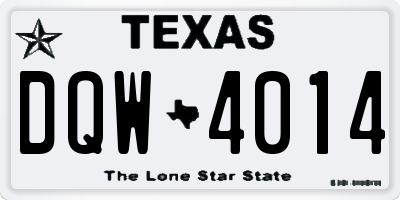 TX license plate DQW4014