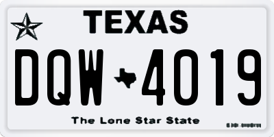 TX license plate DQW4019
