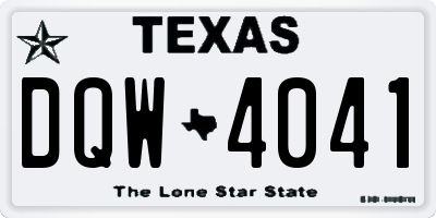 TX license plate DQW4041