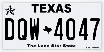 TX license plate DQW4047
