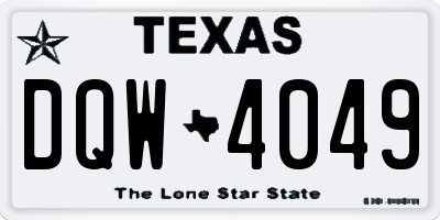 TX license plate DQW4049