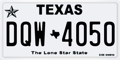 TX license plate DQW4050