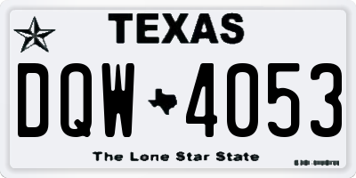 TX license plate DQW4053