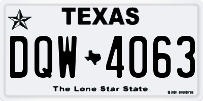TX license plate DQW4063