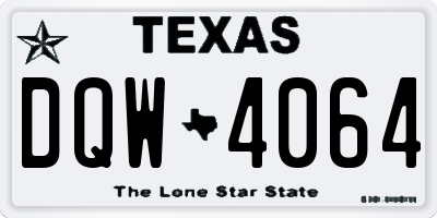 TX license plate DQW4064