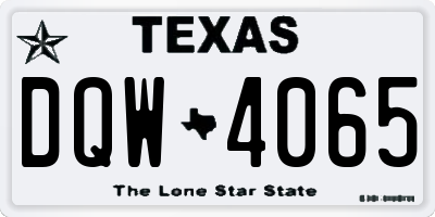 TX license plate DQW4065