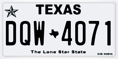 TX license plate DQW4071
