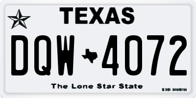 TX license plate DQW4072