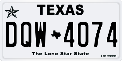 TX license plate DQW4074