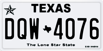 TX license plate DQW4076