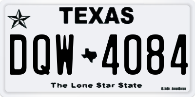 TX license plate DQW4084