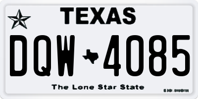 TX license plate DQW4085
