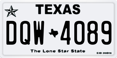 TX license plate DQW4089