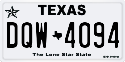 TX license plate DQW4094