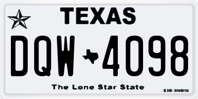 TX license plate DQW4098
