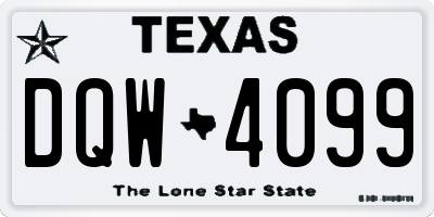 TX license plate DQW4099