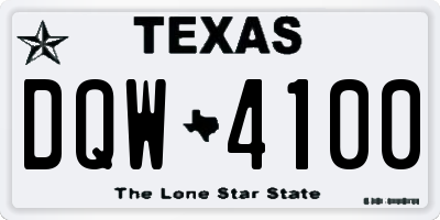 TX license plate DQW4100