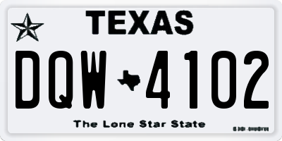 TX license plate DQW4102