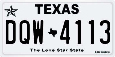 TX license plate DQW4113