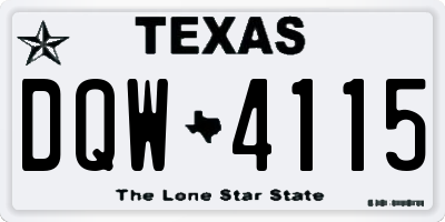 TX license plate DQW4115