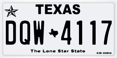TX license plate DQW4117