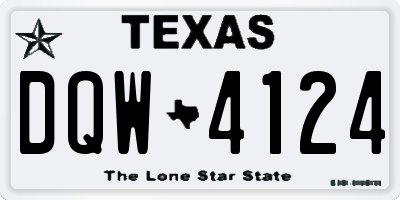 TX license plate DQW4124