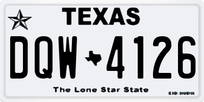 TX license plate DQW4126