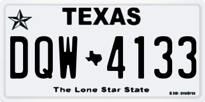 TX license plate DQW4133