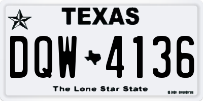 TX license plate DQW4136
