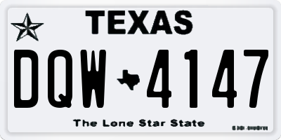 TX license plate DQW4147