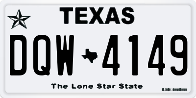TX license plate DQW4149