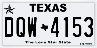 TX license plate DQW4153