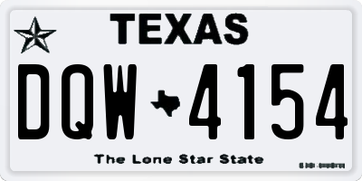 TX license plate DQW4154