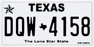 TX license plate DQW4158