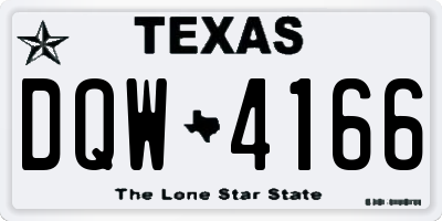 TX license plate DQW4166
