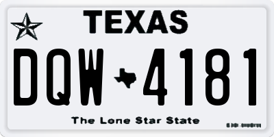 TX license plate DQW4181
