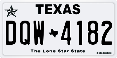 TX license plate DQW4182