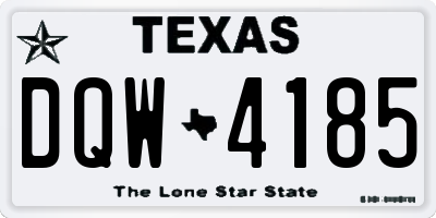 TX license plate DQW4185